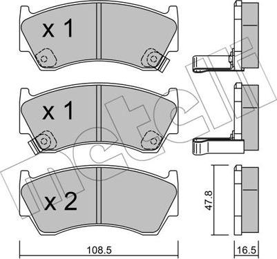 Metelli 22-0277-0 - Комплект спирачно феродо, дискови спирачки vvparts.bg