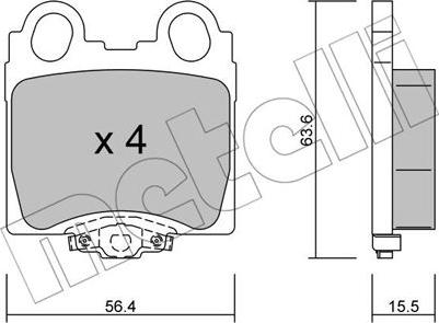 Metelli 22-0758-0 - Комплект спирачно феродо, дискови спирачки vvparts.bg