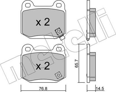 Metelli 22-0739-0 - Комплект спирачно феродо, дискови спирачки vvparts.bg