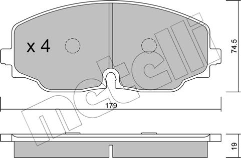 Metelli 22-1171-0 - Комплект спирачно феродо, дискови спирачки vvparts.bg