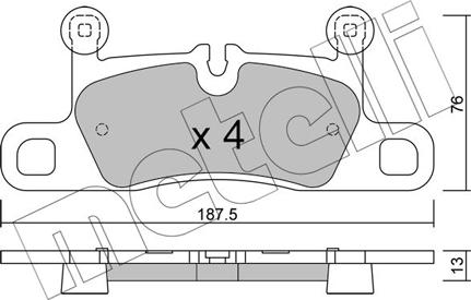 Metelli 22-1315-0 - Комплект спирачно феродо, дискови спирачки vvparts.bg