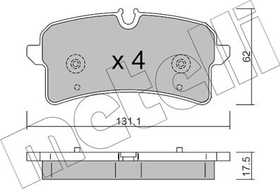 Metelli 22-1261-0 - Комплект спирачно феродо, дискови спирачки vvparts.bg