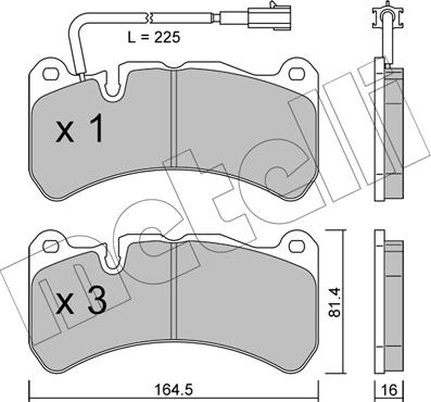 Metelli 22-1201-0 - Комплект спирачно феродо, дискови спирачки vvparts.bg