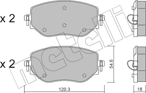 Metelli 22-1225-0 - Комплект спирачно феродо, дискови спирачки vvparts.bg