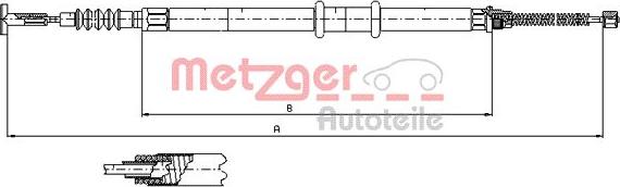 Metzger 491.12 - Жило, ръчна спирачка vvparts.bg