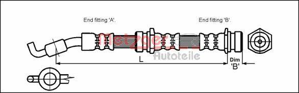 Metzger 4114061 - Спирачен маркуч vvparts.bg