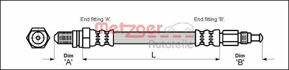 Metzger 4114804 - Спирачен маркуч vvparts.bg