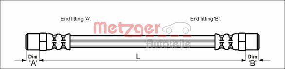 Metzger 4114793 - Спирачен маркуч vvparts.bg