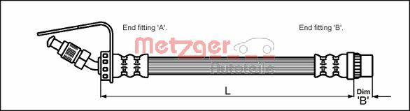 Metzger 4114761 - Спирачен маркуч vvparts.bg