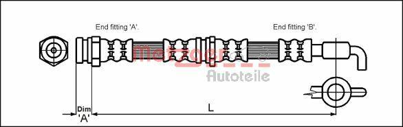 Metzger 4114780 - Спирачен маркуч vvparts.bg