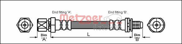 Metzger 4114730 - Спирачен маркуч vvparts.bg