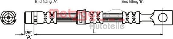 Metzger 4115194 - Спирачен маркуч vvparts.bg