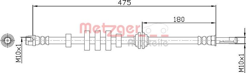 Metzger 4110447 - Спирачен маркуч vvparts.bg