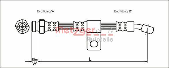 Metzger 4110403 - Спирачен маркуч vvparts.bg