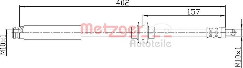 Metzger 4110108 - Спирачен маркуч vvparts.bg