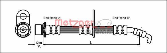 Metzger 4111428 - Спирачен маркуч vvparts.bg