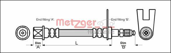 Metzger 4111159 - Спирачен маркуч vvparts.bg