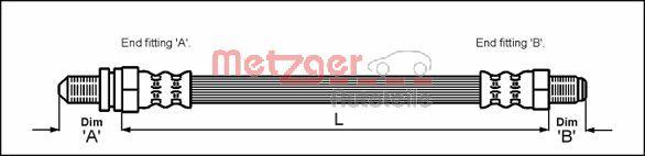 Metzger 4112502 - Спирачен маркуч vvparts.bg