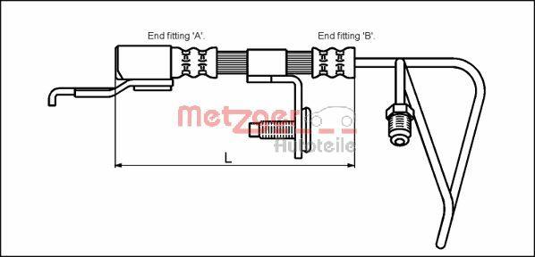 Metzger 4112511 - Спирачен маркуч vvparts.bg