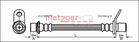 Metzger 4112171 - Спирачен маркуч vvparts.bg