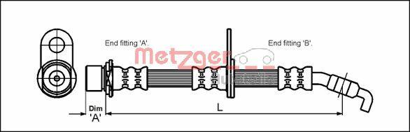 Metzger 4112200 - Спирачен маркуч vvparts.bg