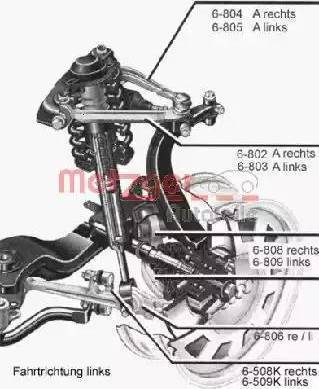 Metzger 88009211 - Носач, окачване на колелата vvparts.bg