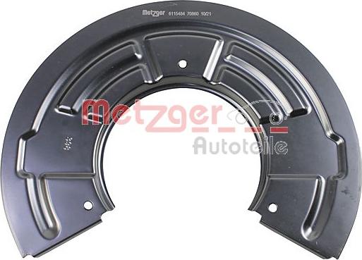 Metzger 6115484 - Предпазна пластина, спирачни дискове vvparts.bg