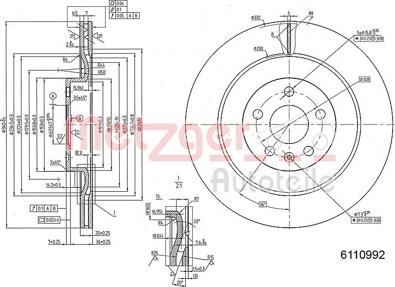 Metzger 6110992 - Спирачен диск vvparts.bg