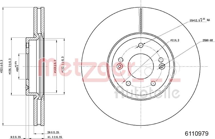 Metzger 6110979 - Спирачен диск vvparts.bg