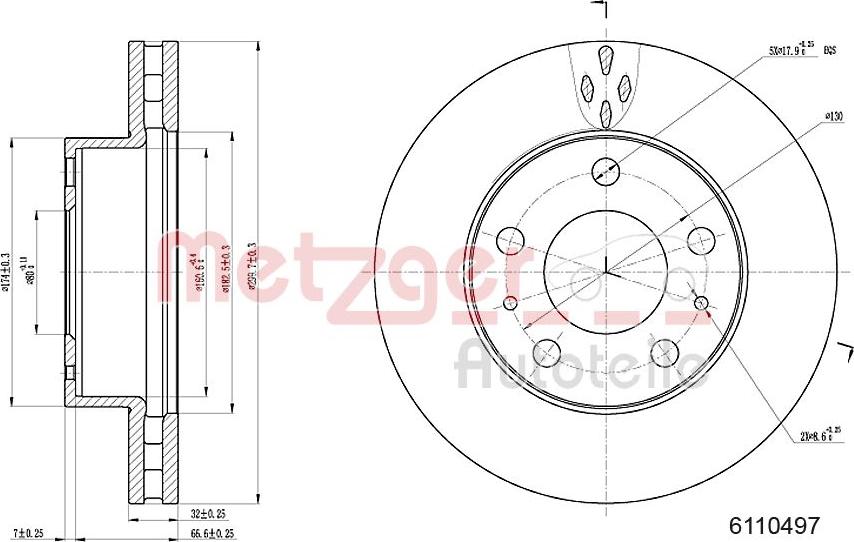 Metzger 6110497 - Спирачен диск vvparts.bg