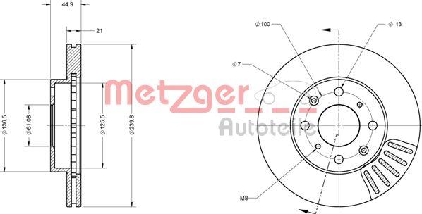 Metzger 6110454 - Спирачен диск vvparts.bg