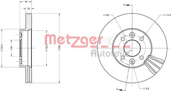 Metzger 6110406 - Спирачен диск vvparts.bg