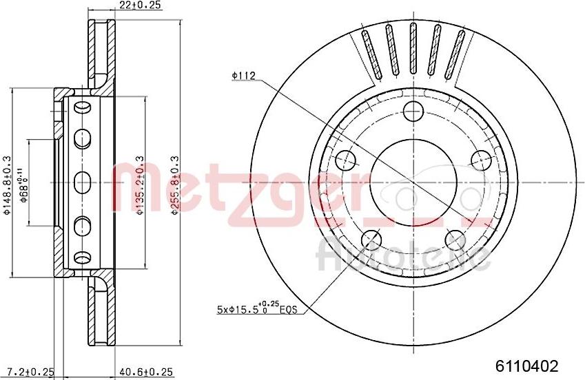 Metzger 6110402 - Спирачен диск vvparts.bg