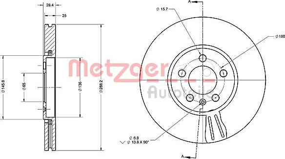 Metzger 6110483 - Спирачен диск vvparts.bg