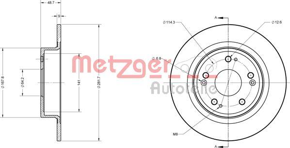 Metzger 6110426 - Спирачен диск vvparts.bg