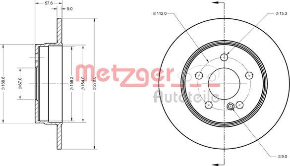 Metzger 6110423 - Спирачен диск vvparts.bg