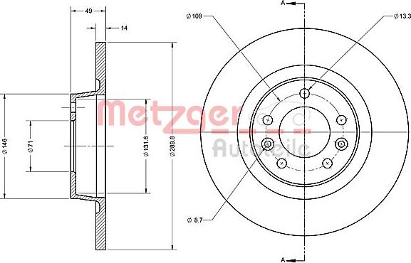 Metzger 6110422 - Спирачен диск vvparts.bg