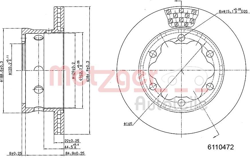 Metzger 6110472 - Спирачен диск vvparts.bg