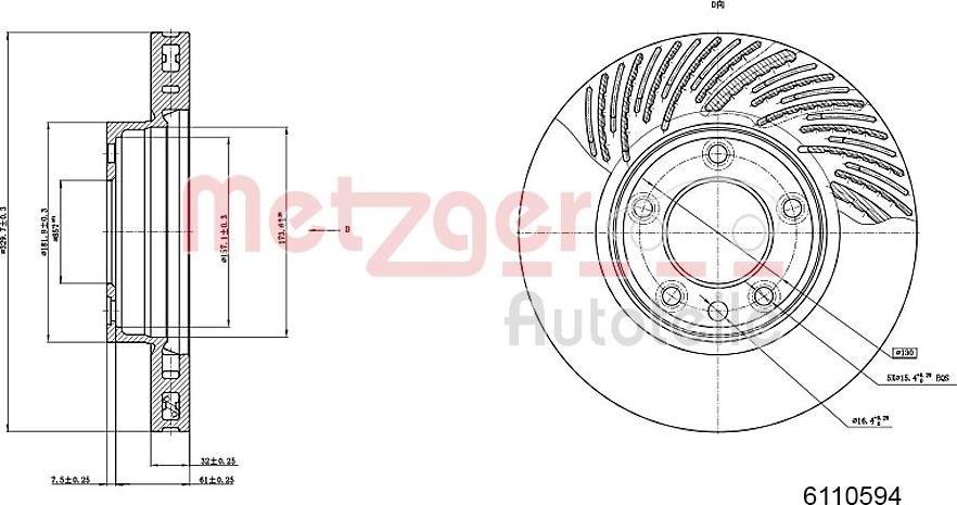 Metzger 6110594 - Спирачен диск vvparts.bg