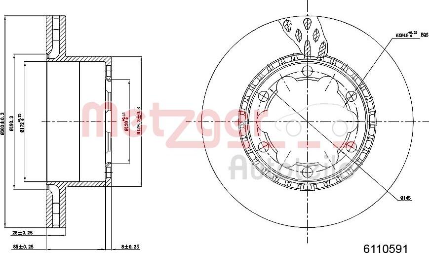 Metzger 6110591 - Спирачен диск vvparts.bg