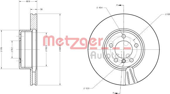 Metzger 6110597 - Спирачен диск vvparts.bg