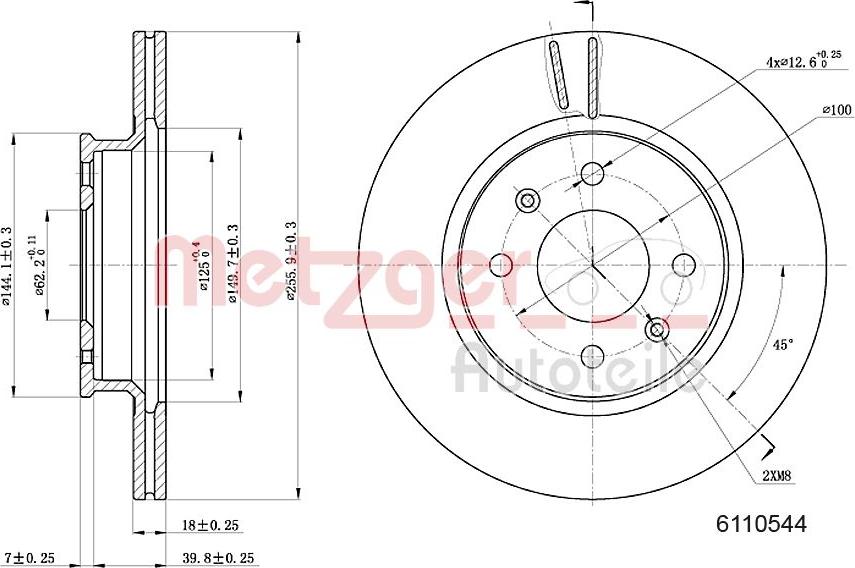 Metzger 6110544 - Спирачен диск vvparts.bg