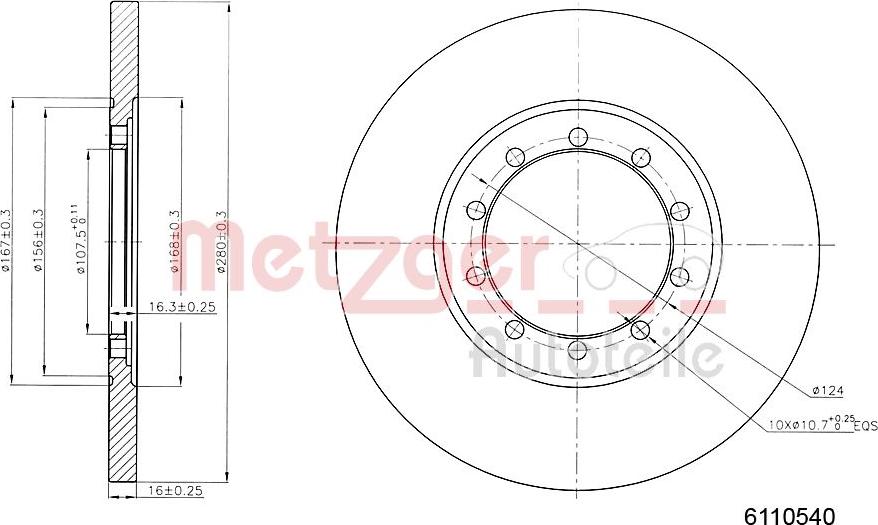 Metzger 6110540 - Спирачен диск vvparts.bg