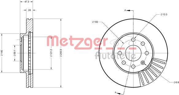 Metzger 6110547 - Спирачен диск vvparts.bg