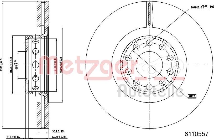 Metzger 6110557 - Спирачен диск vvparts.bg