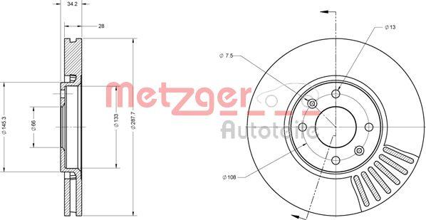 Metzger 6110562 - Спирачен диск vvparts.bg