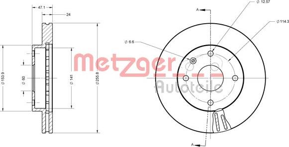 Metzger 6110525 - Спирачен диск vvparts.bg