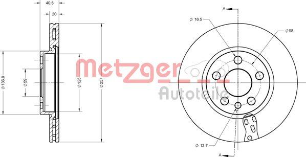 Metzger 6110528 - Спирачен диск vvparts.bg