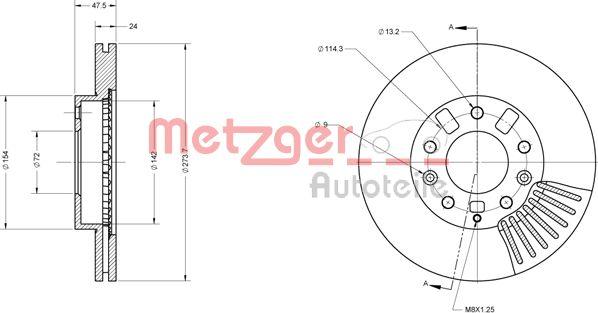 Metzger 6110523 - Спирачен диск vvparts.bg