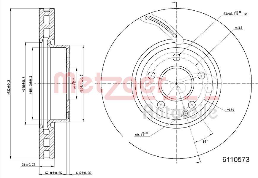 Metzger 6110573 - Спирачен диск vvparts.bg